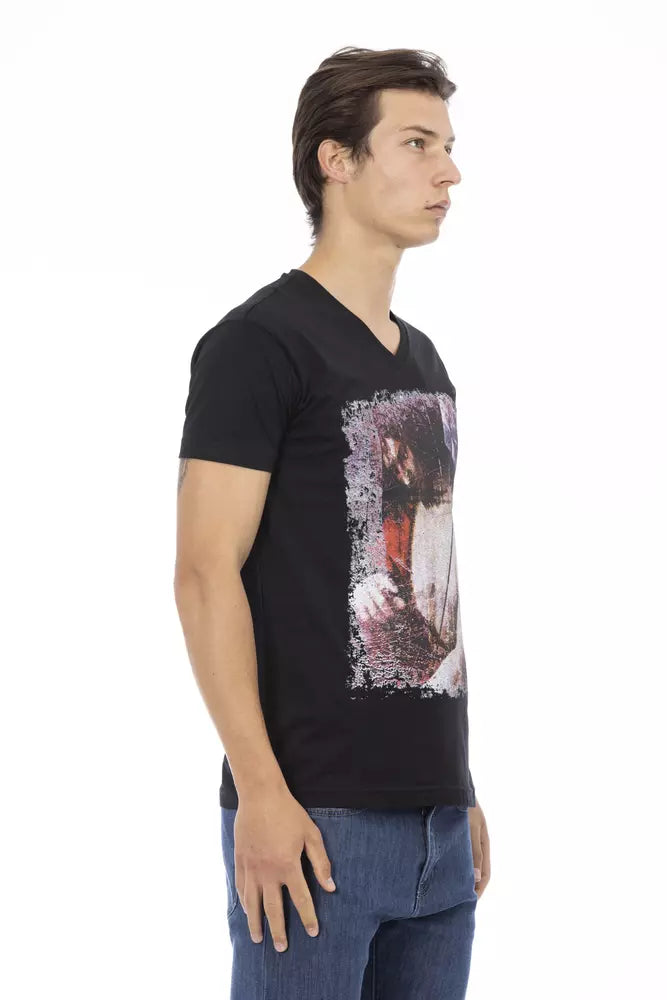 Trussardi T-shirt en coton noir Action