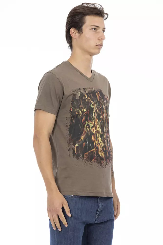 Trussardi T-shirt en coton marron Action