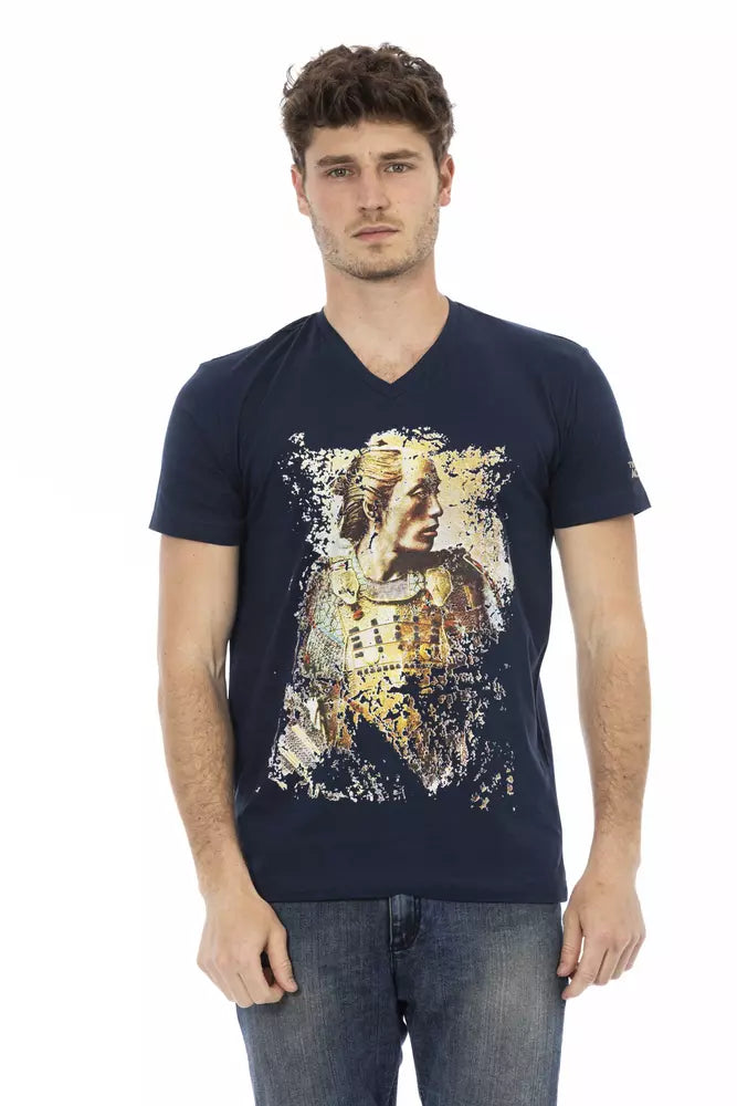 Trussardi Action Blaues Baumwoll-T-Shirt