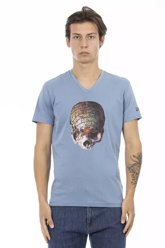 Trussardi T-shirt en coton bleu clair Action