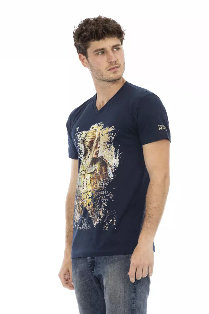 Trussardi T-shirt en coton bleu Action