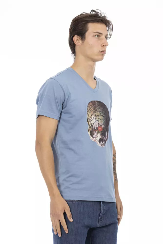 Trussardi T-shirt en coton bleu clair Action