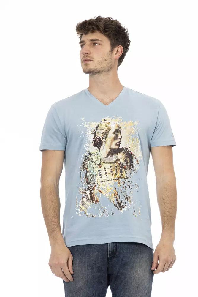 Trussardi T-shirt en coton bleu clair Action