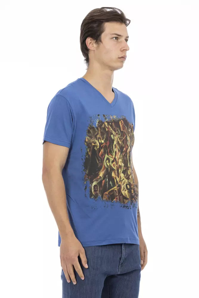 Trussardi Action Blaues Baumwoll-T-Shirt