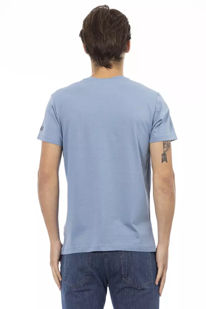 Trussardi T-shirt en coton bleu clair Action