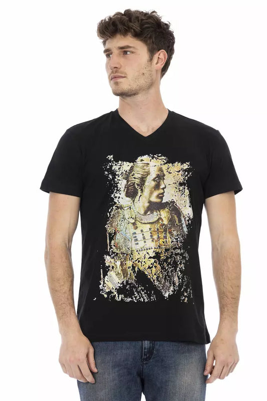 Trussardi Action T-Shirt aus schwarzer Baumwolle