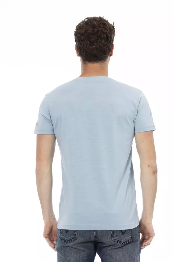 Trussardi T-shirt en coton bleu clair Action