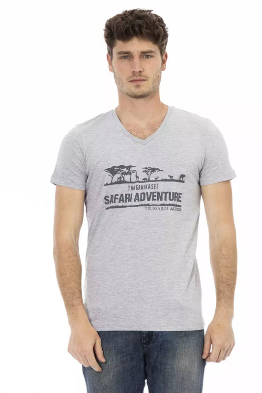 Trussardi T-shirt en coton gris Action