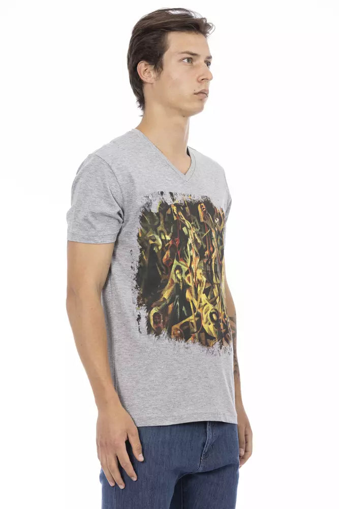 Trussardi Action Graues Baumwoll-T-Shirt