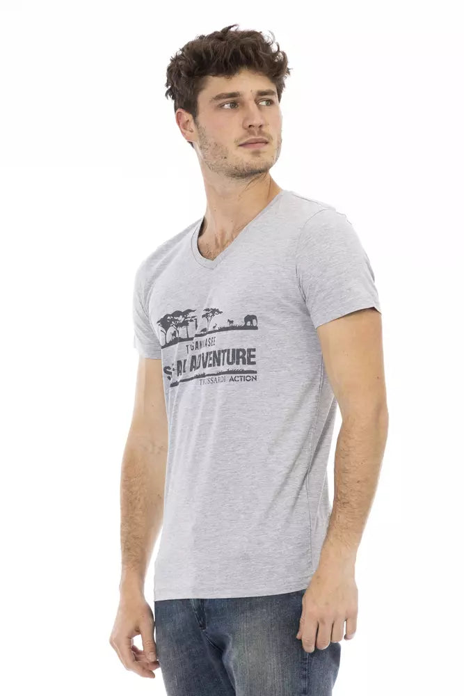 Trussardi Action Graues Baumwoll-T-Shirt