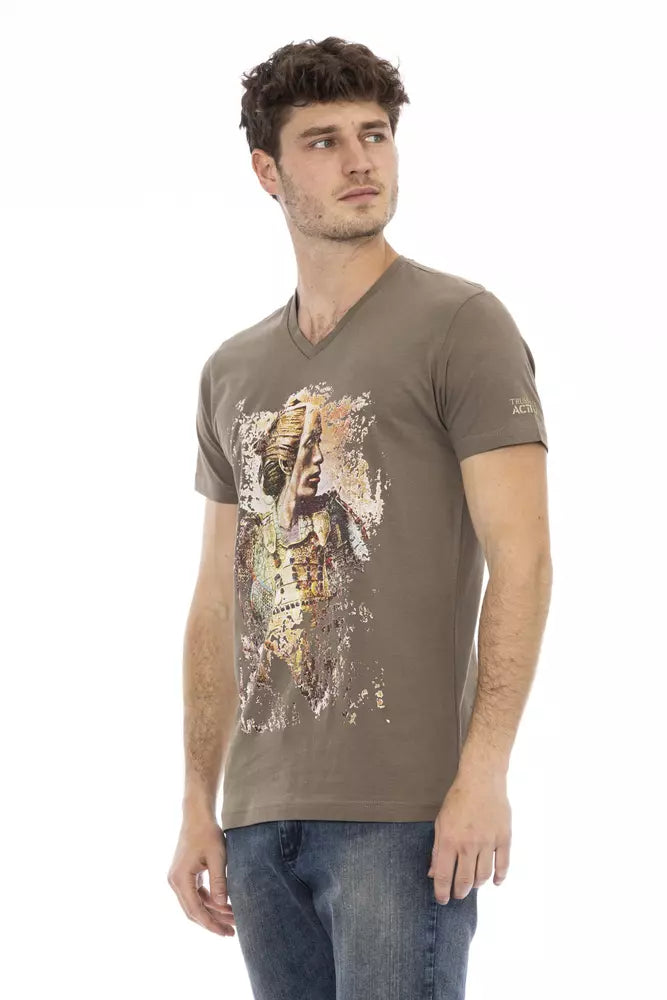 Trussardi Action Braunes Baumwoll-T-Shirt