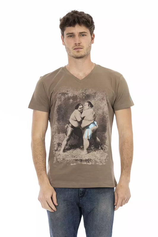 Trussardi T-shirt en coton marron Action