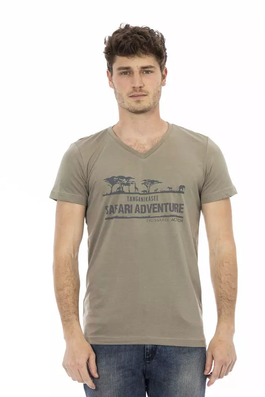 Trussardi T-shirt en coton marron Action