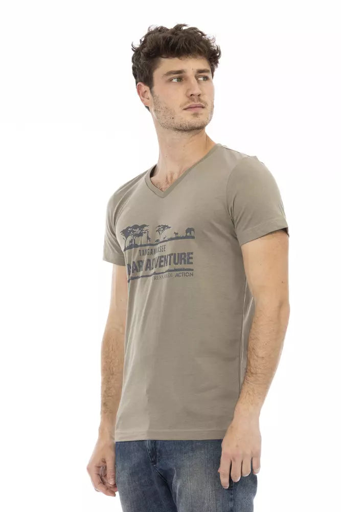 Trussardi T-shirt en coton marron Action