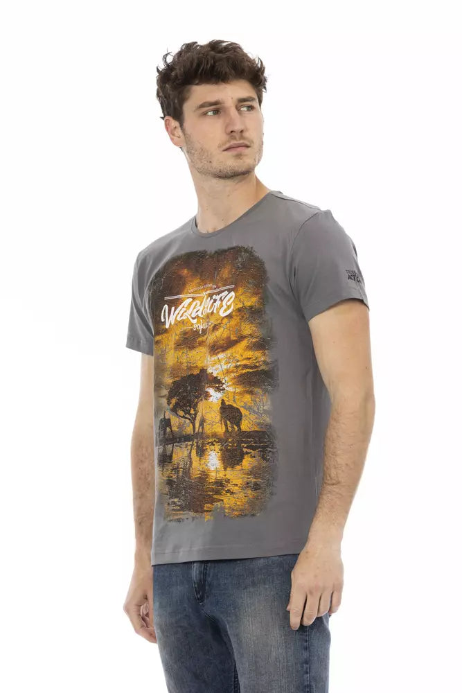 Trussardi T-shirt en coton gris Action