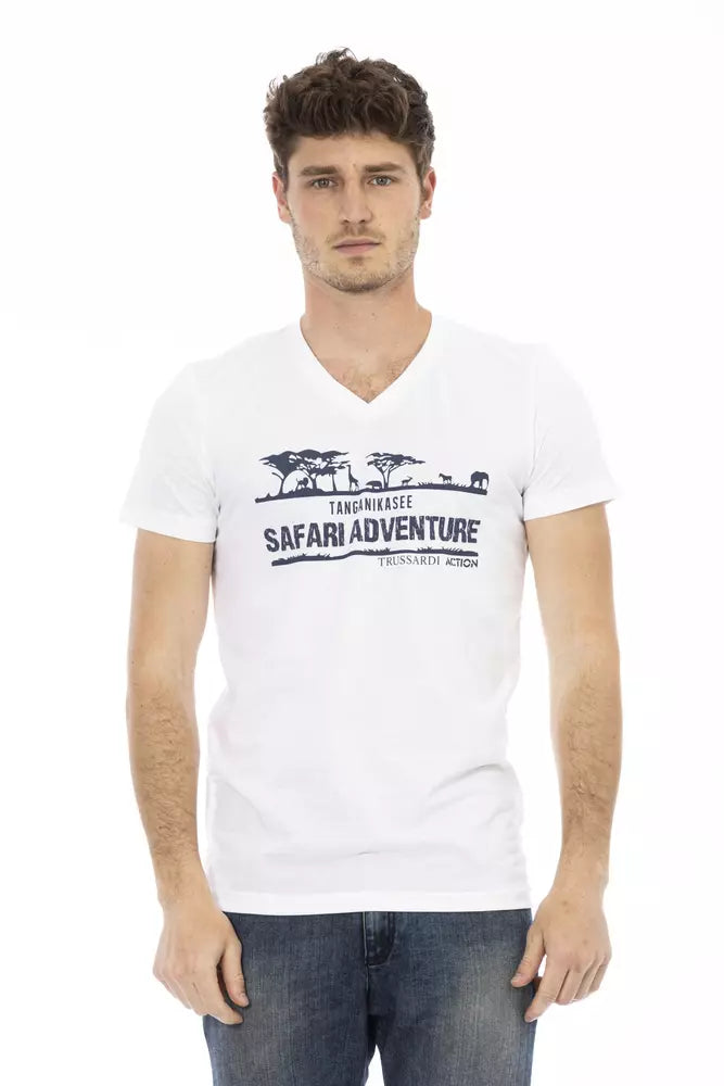 Trussardi T-shirt en coton blanc Action