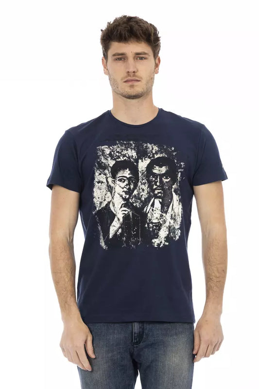 Trussardi Action Blaues Baumwoll-T-Shirt