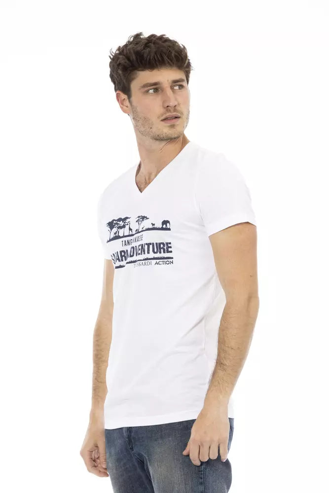 Trussardi Action T-Shirt aus weißer Baumwolle