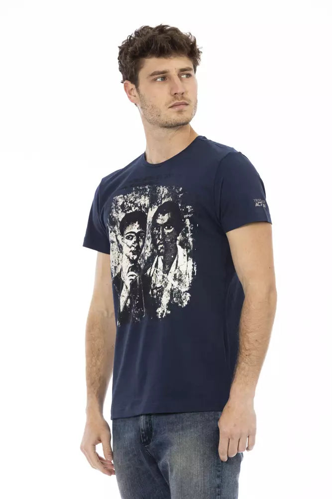 Trussardi T-shirt en coton bleu Action