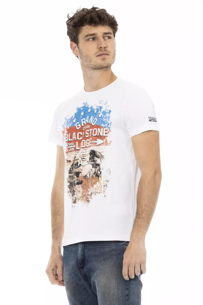 Trussardi Action T-Shirt aus weißer Baumwolle