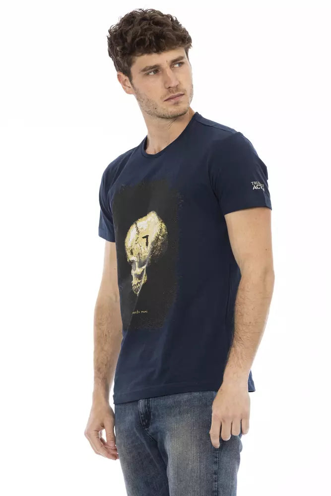 Trussardi Action Blaues Baumwoll-T-Shirt