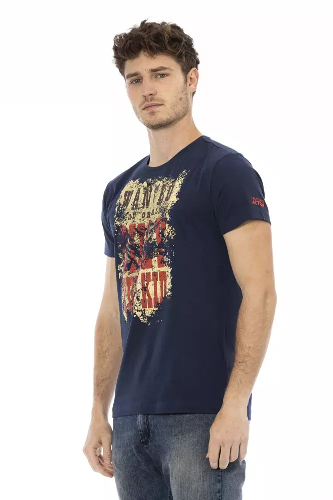 Trussardi T-shirt en coton bleu Action