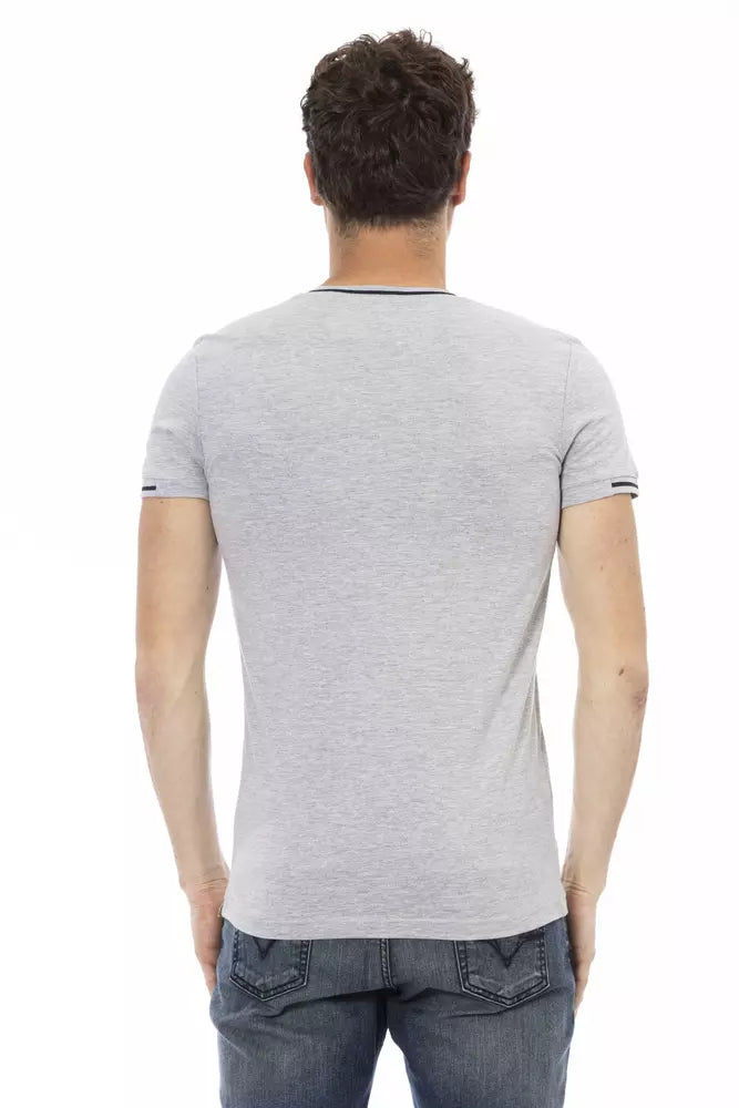 Trussardi Action Gray Cotton Men T-Shirt