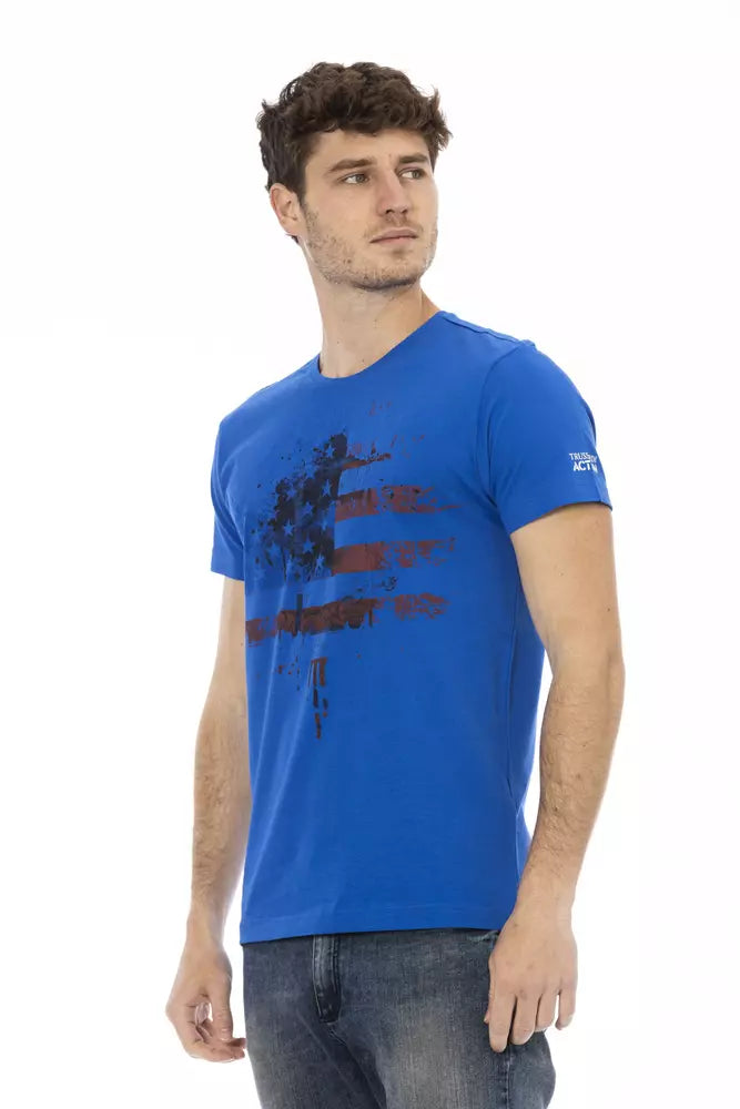 Trussardi T-shirt en coton bleu Action