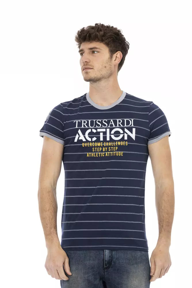 Trussardi T-shirt en coton bleu Action