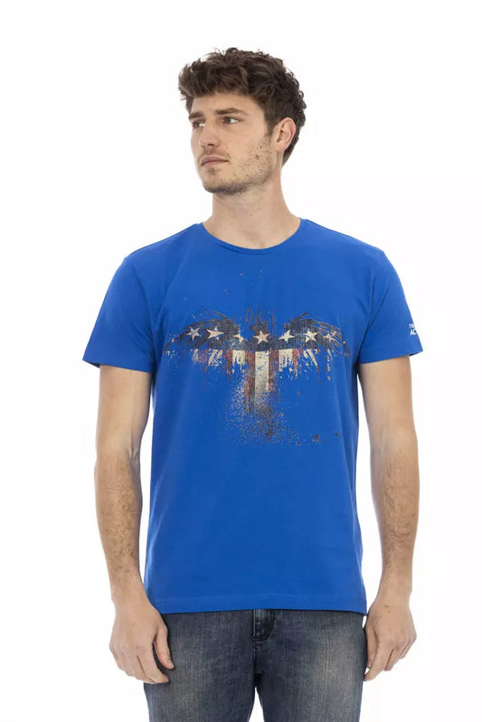 Trussardi Action Blaues Baumwoll-T-Shirt