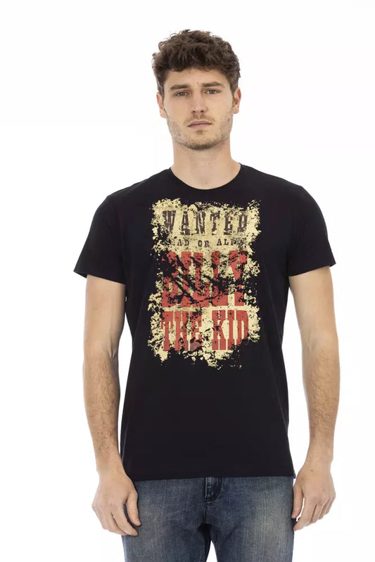 Trussardi Action T-Shirt aus schwarzer Baumwolle