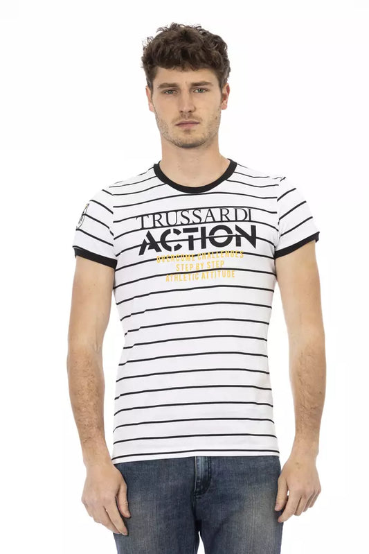 Trussardi Action T-Shirt aus weißer Baumwolle