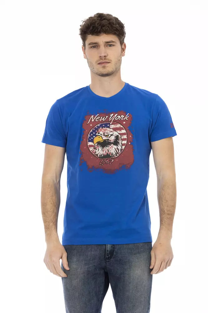 Trussardi T-shirt en coton bleu Action