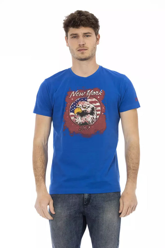 Trussardi Action Blaues Baumwoll-T-Shirt