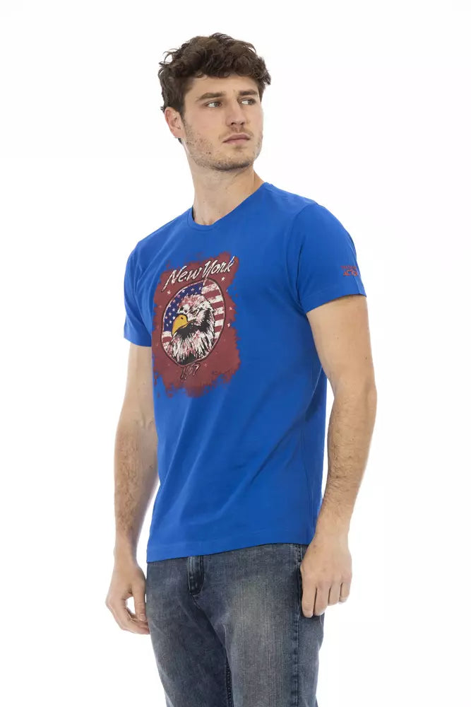 Trussardi T-shirt en coton bleu Action