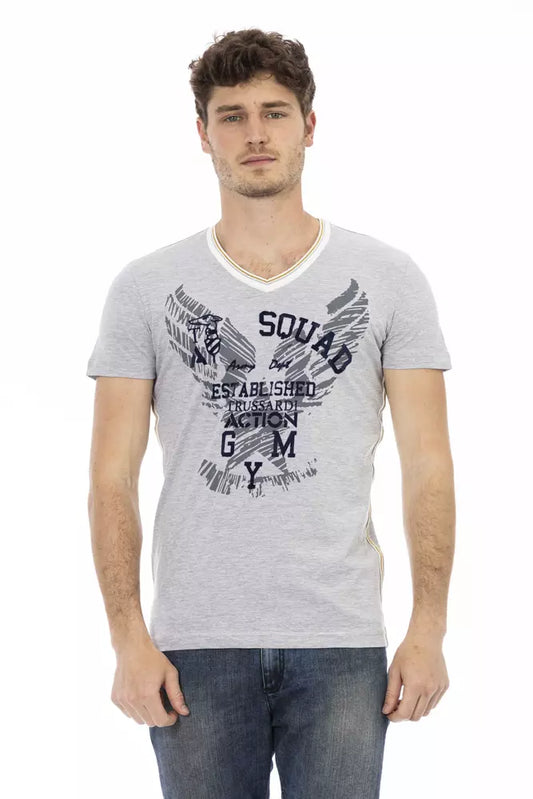 Trussardi T-shirt en coton gris Action