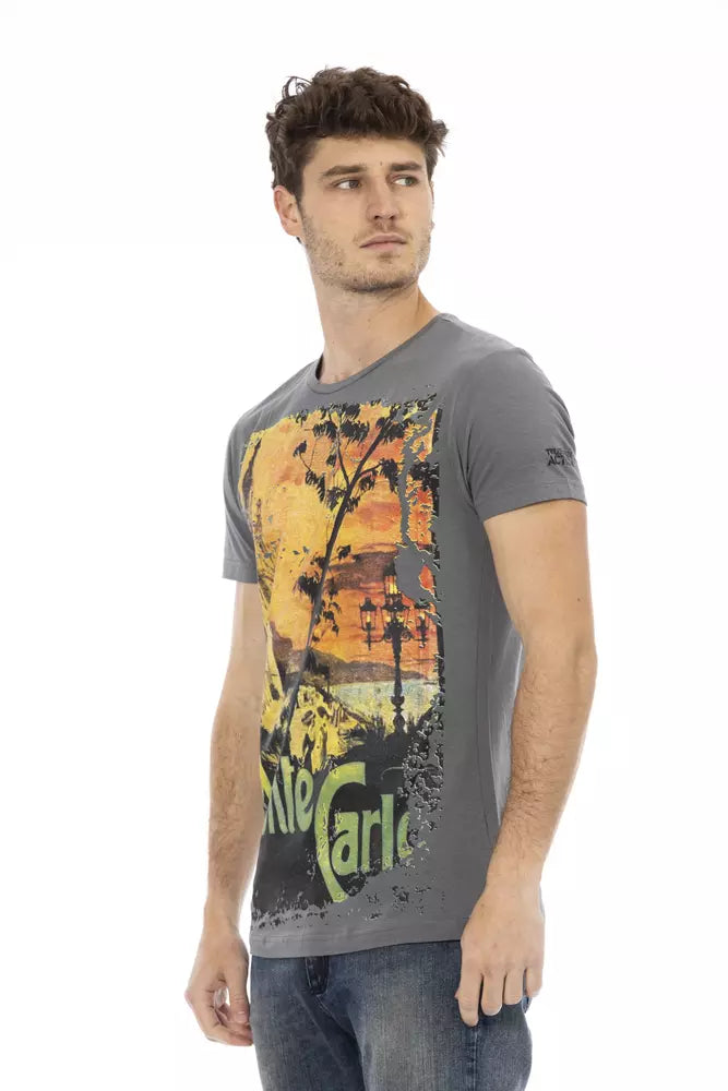 Trussardi T-shirt en coton gris Action