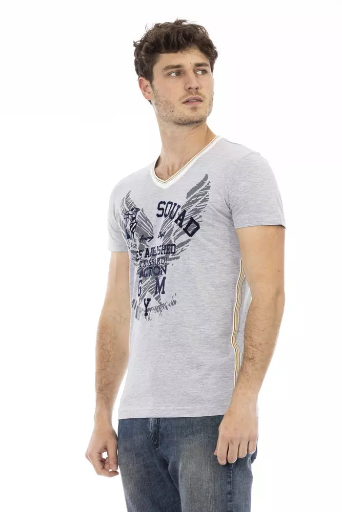 Trussardi Action Graues Baumwoll-T-Shirt