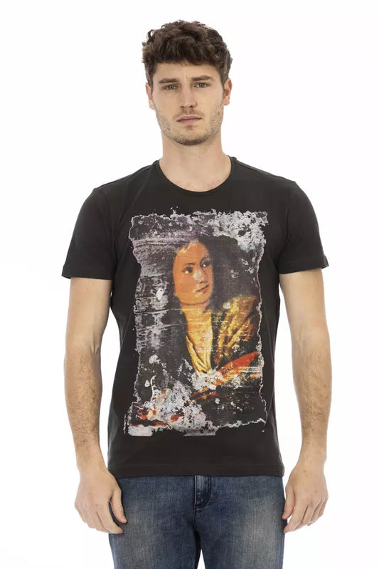 Trussardi T-shirt en coton noir Action