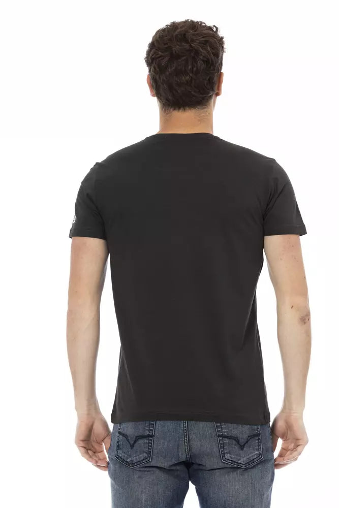 Trussardi T-shirt en coton noir Action