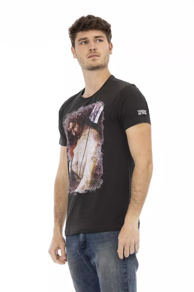 Trussardi T-shirt en coton noir Action