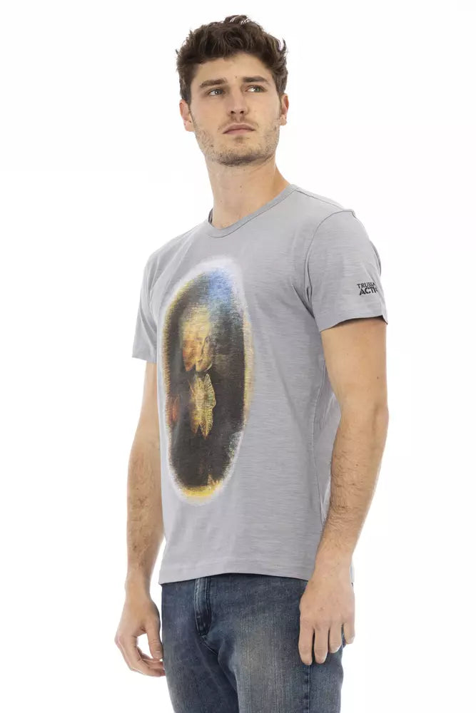 Trussardi Action Graues Baumwoll-T-Shirt