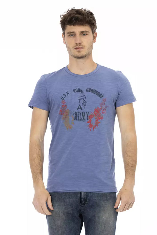 Trussardi Action Blaues Baumwoll-T-Shirt