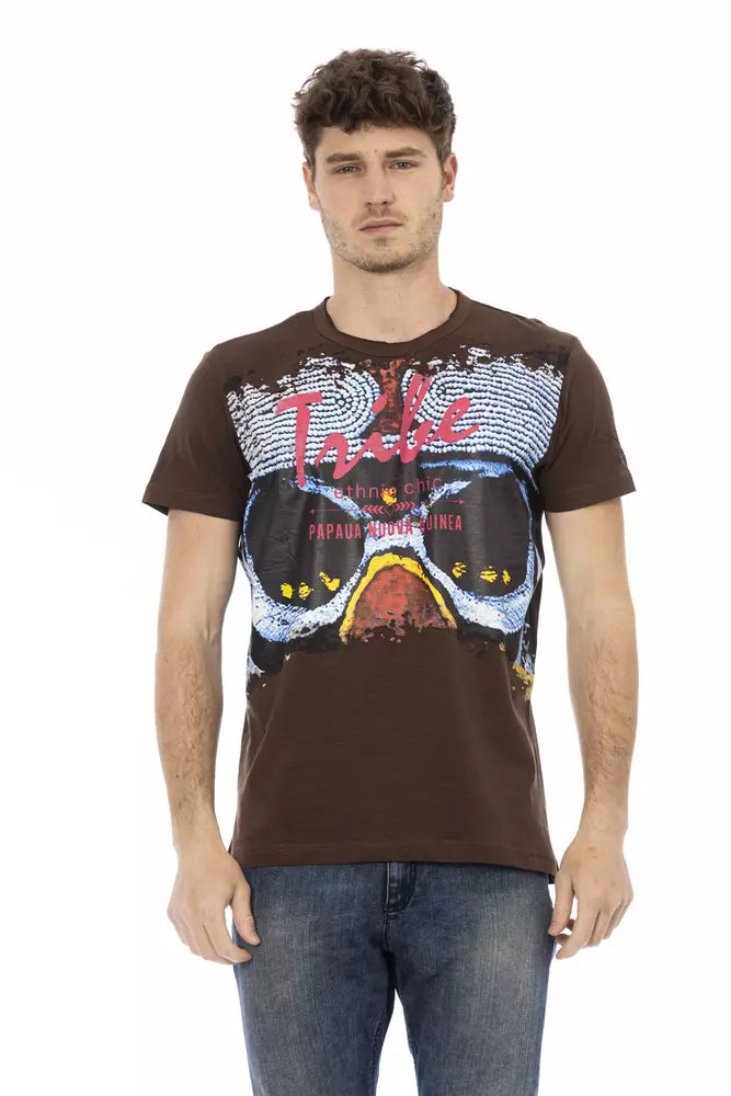 Trussardi T-shirt en coton marron Action