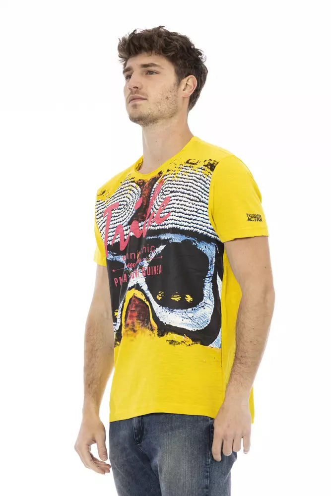 Trussardi T-shirt en coton jaune Action