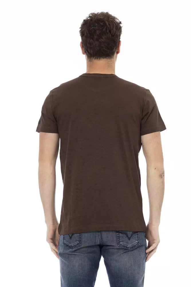 Trussardi T-shirt en coton marron Action