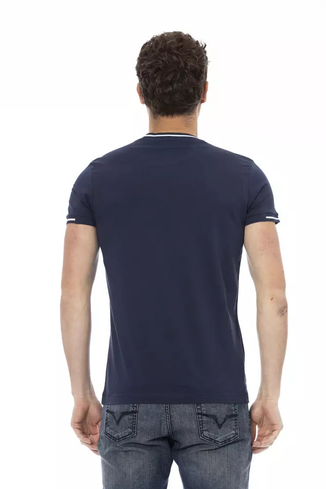 Trussardi Action Blaues Baumwoll-T-Shirt