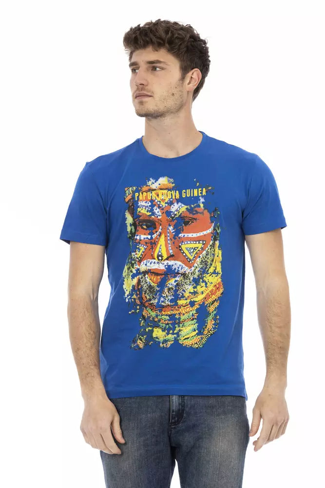 Trussardi T-shirt en coton bleu Action