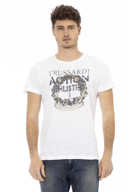 Trussardi Action T-Shirt aus weißer Baumwolle