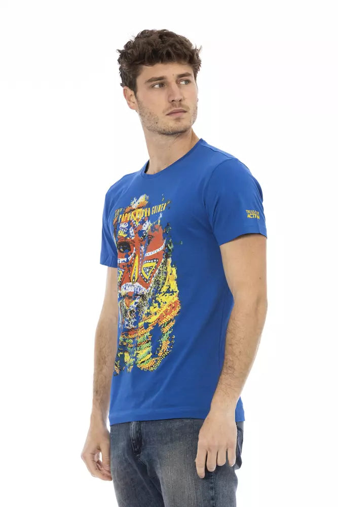 Trussardi T-shirt en coton bleu Action